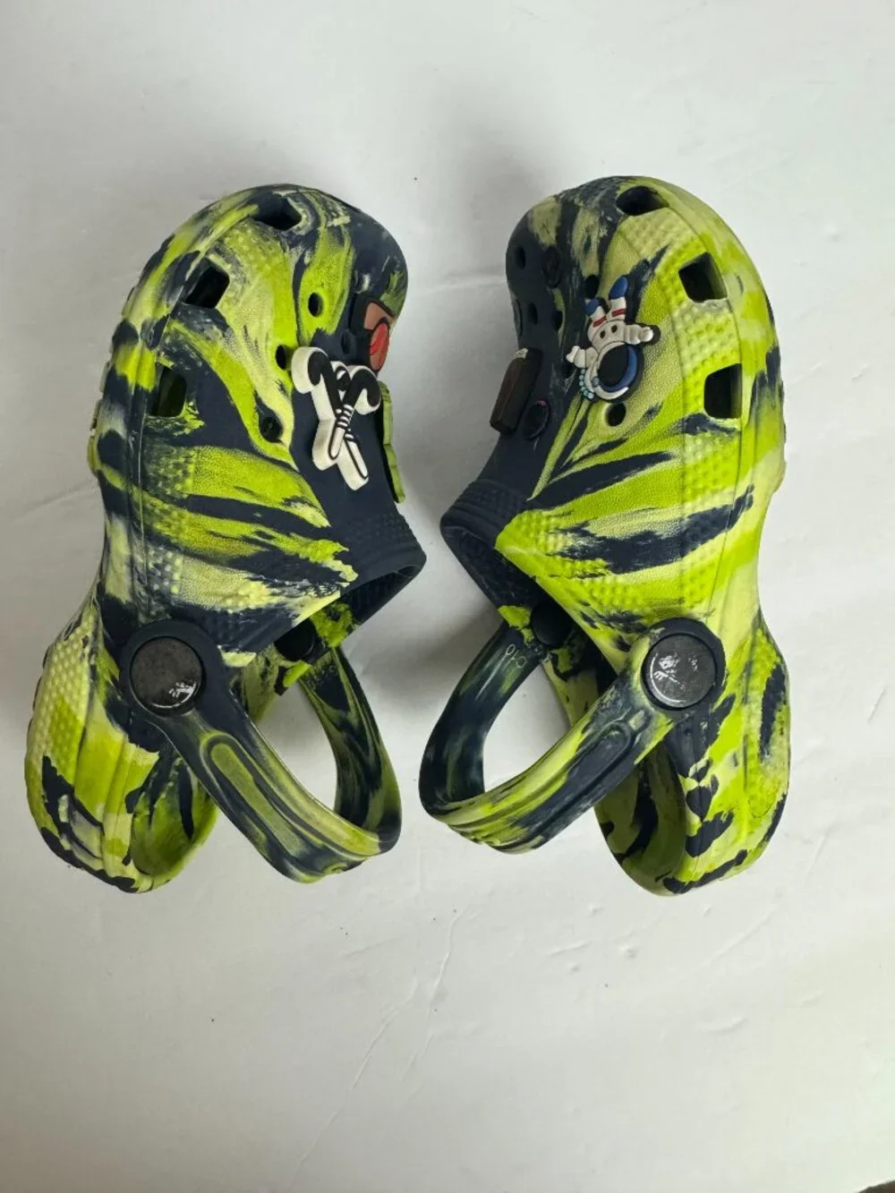 CROCS  Marble Blue Green Clog  Sandals Boy Size C 10